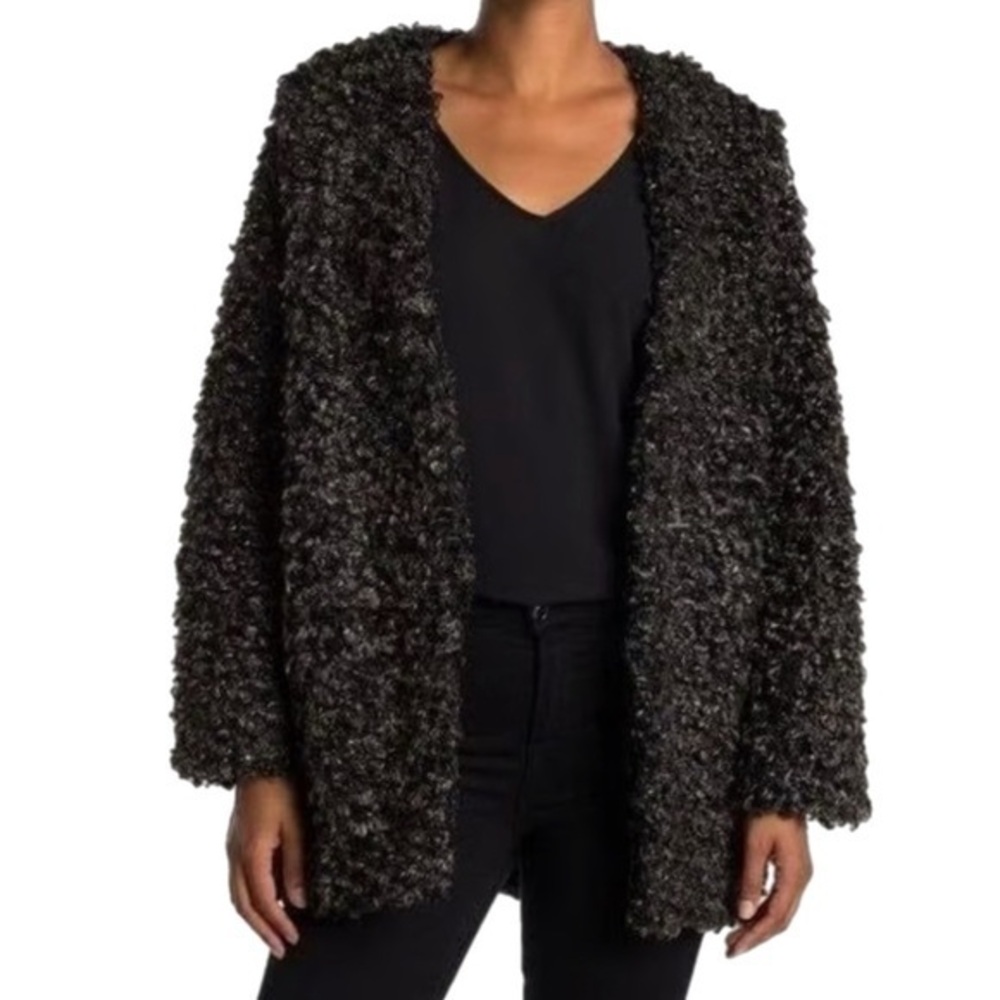 Max Studio | Black Teddy Bear Textured Coat Jacket NWOT